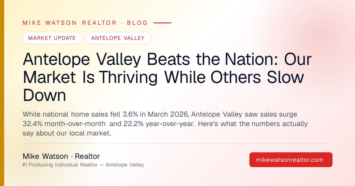 Antelope Valley Beats the Nation: Our Market Is Thriving While Others Slow Down
