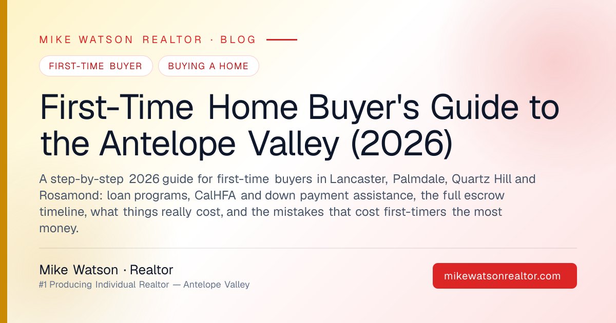 First-Time Home Buyer's Guide to the Antelope Valley (2026)