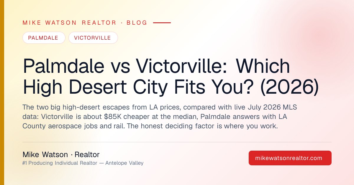 Palmdale vs Victorville: Which High Desert City Fits You? (2026)
